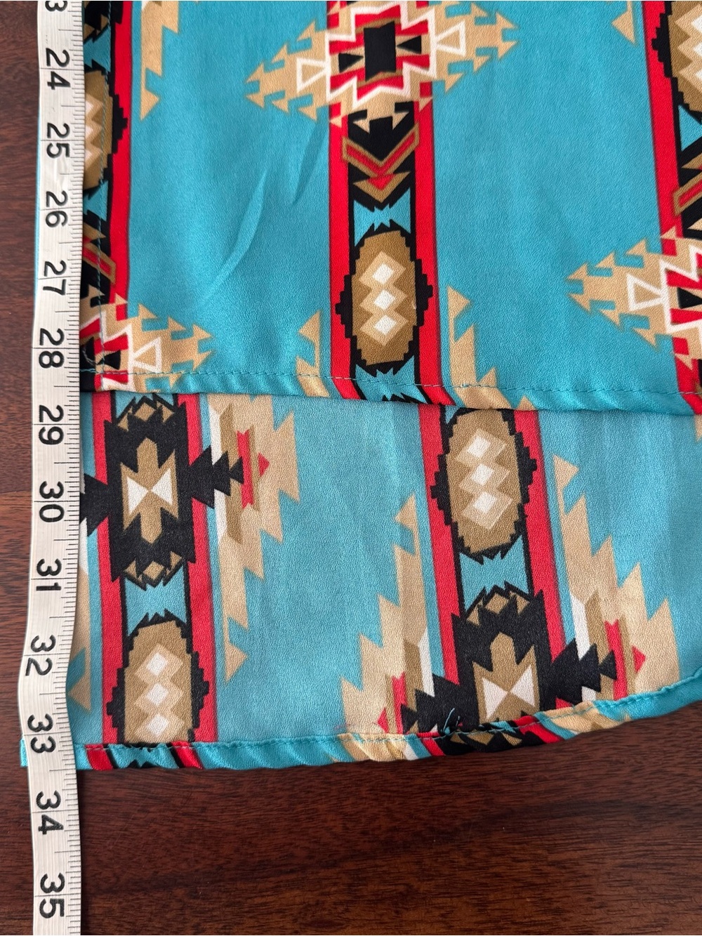 Turquoise Aztec Open-Front Women's Duster - Picture 7 of 7